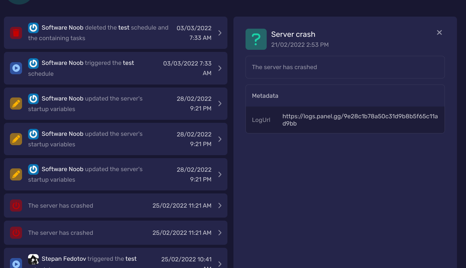 Crash Logs